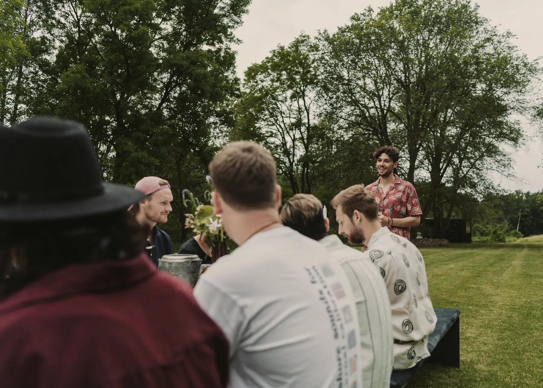 Tim with a circle of founders at the in-person experience